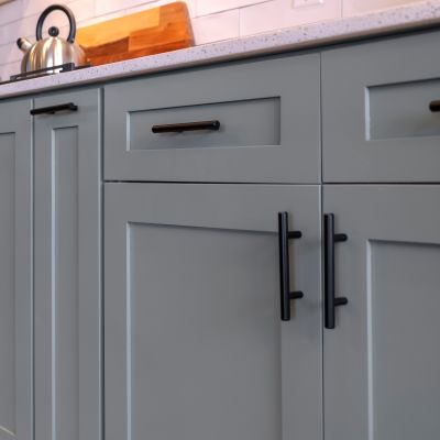 Bar Pull Cabinet Handles Installed